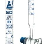 BURETA DE 100ML CON LLAVE DE VIDRIO CLASE B, GRADUACIÓN AZUL EISCO