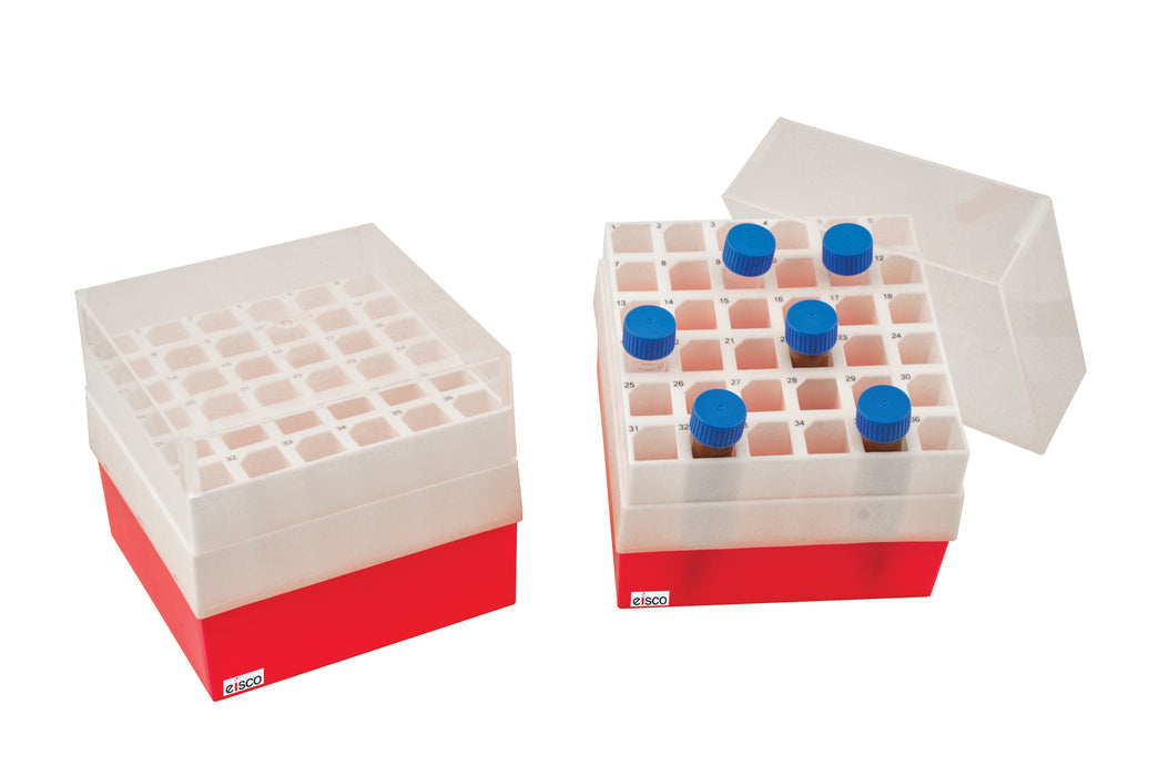 CAJA PARA TUBOS DE CENTRIFUGA 15ML CON 36 LUGARES DE PLASTICO AUTOCLAVABLE EISCO