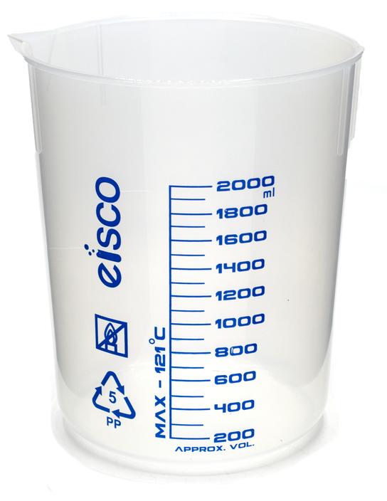 VASO DE PRECIPITADO 2000ML DE POLIPROPILENO, GRADUACIÓN AZUL EISCO