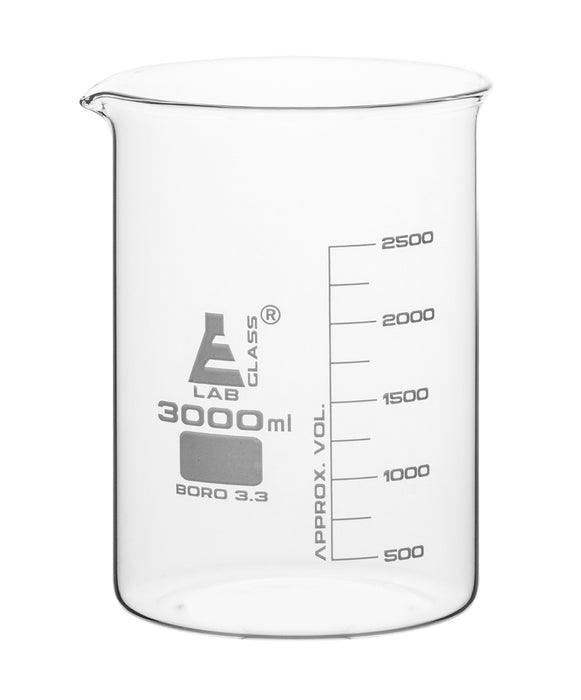 VASO DE PRECIPITADO 3000ML FORMA BAJA DE VIDRIO BOROSILICATO EISCO