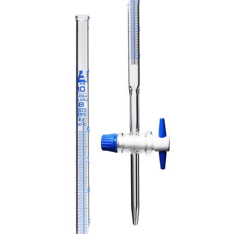 BURETA SCHELLBACH DE 10ML CON LLAVE DE PTFE CLASE B, GRADUACIÓN AZUL EISCO