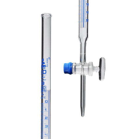 BURETA SCHELLBACH DE 50ML CON LLAVE DE VIDRIO CLASE B, GRADUACIÓN AZUL EISCO