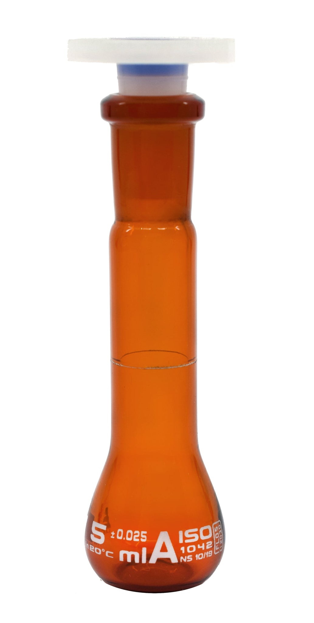 MATRAZ VOLUMÉTRICO (AFORADO) 1ML AMBAR, CLASE A, TAPÓN DE POLIPROPILENO EISCO