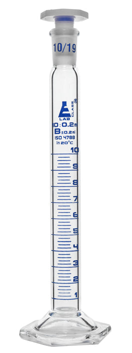 PROBETA DE VIDRIO 10ML CLASE B CON TAPON Y JUNTA 10/19 EISCO